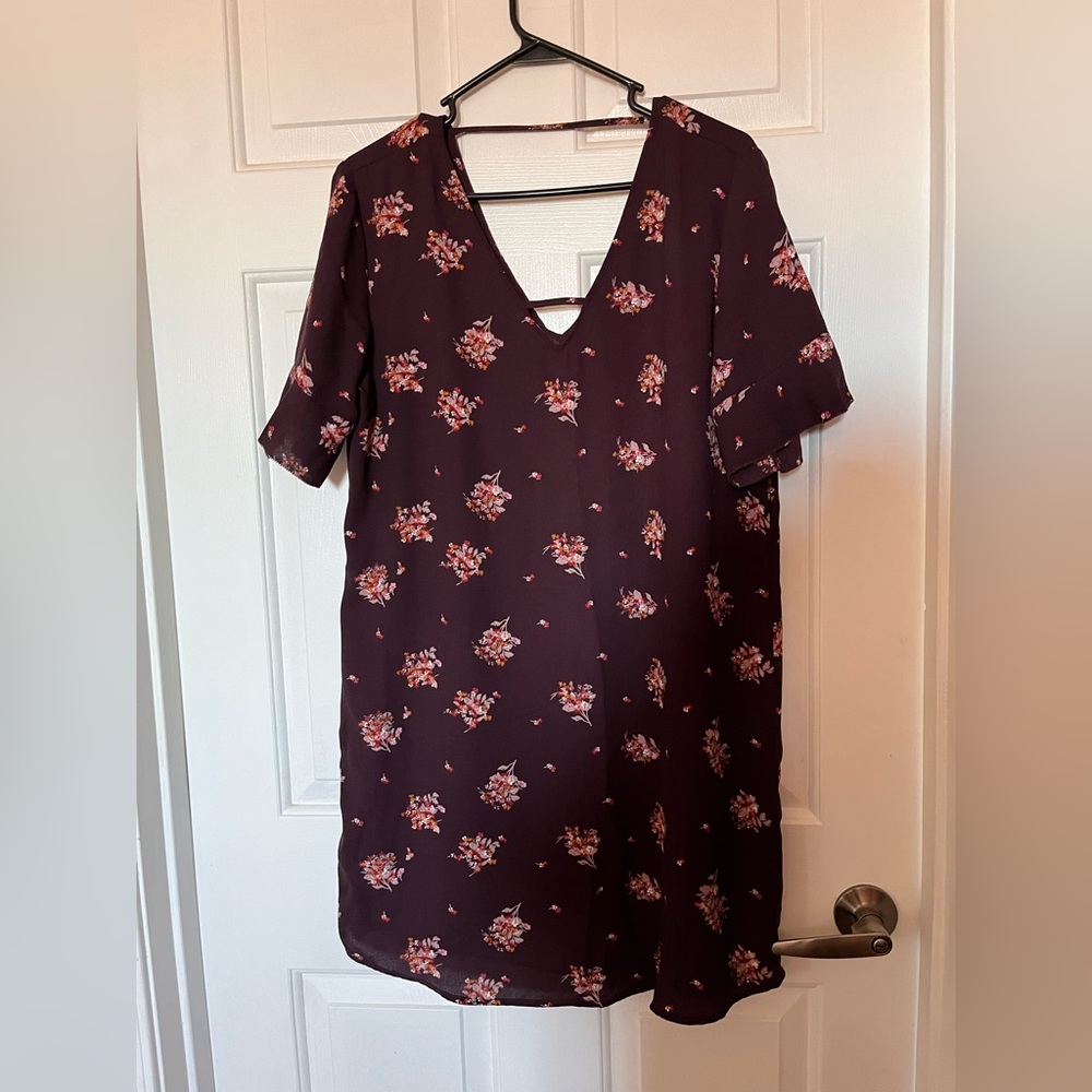 Purple and floral dress